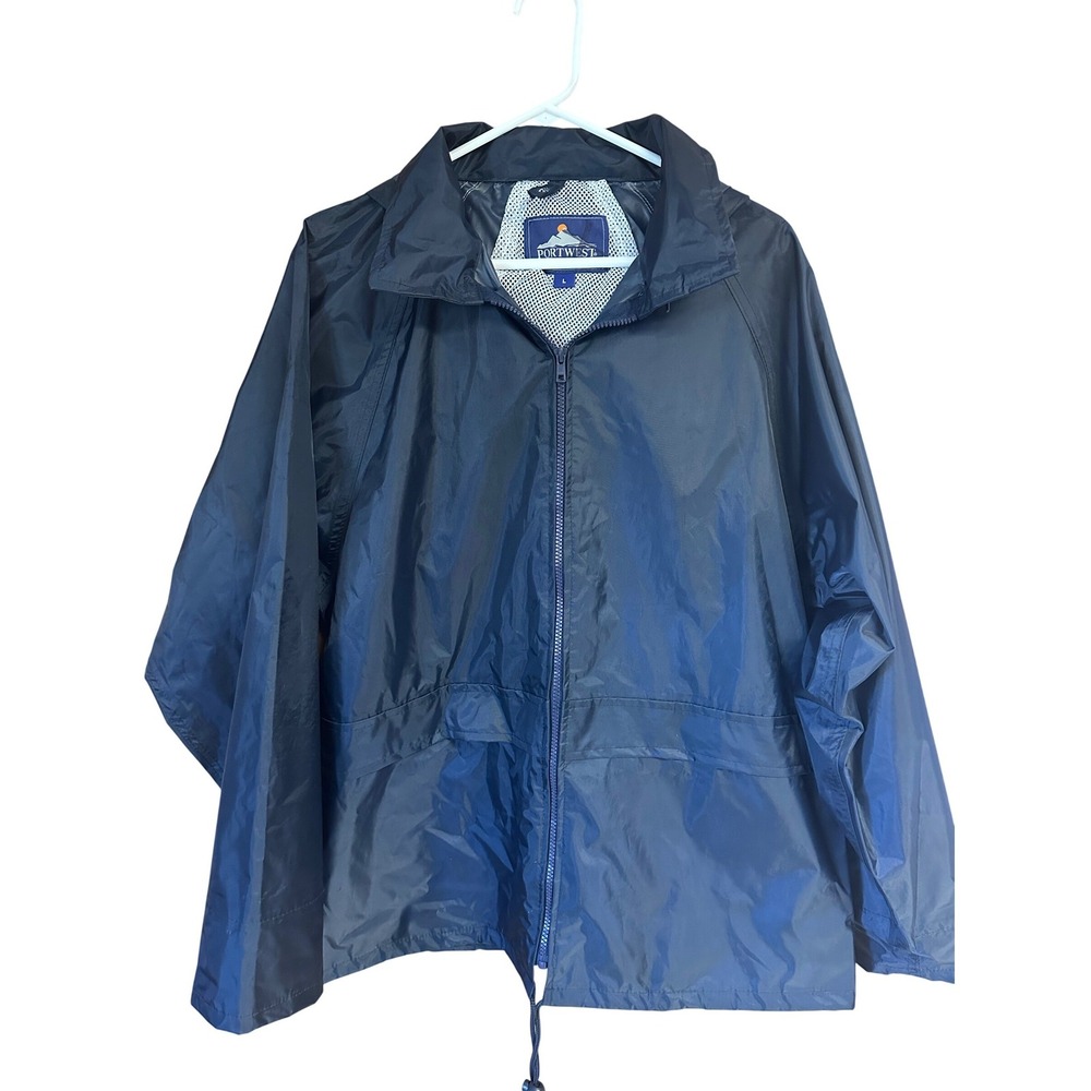 Portwest US440 Mens Navy Blue Classic Rain Jacket Waterproof Windbreaker L